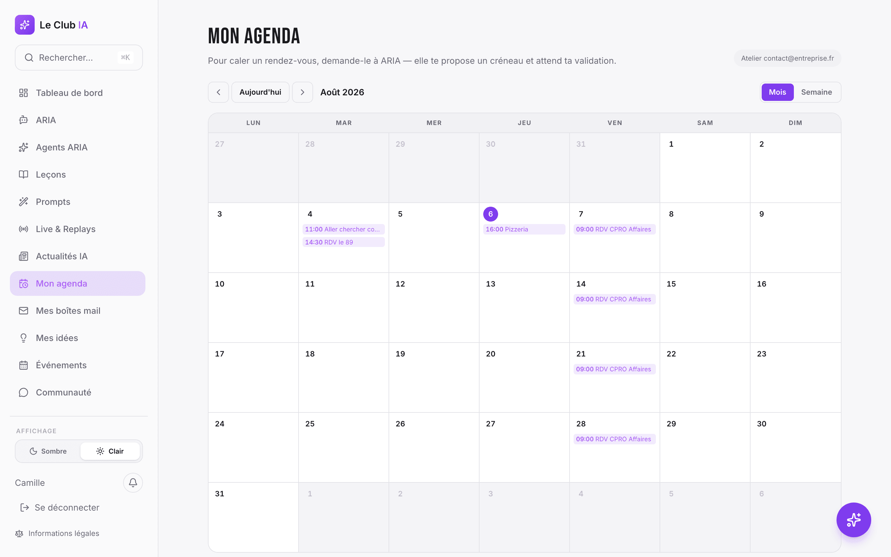 Votre agenda, synchronisé avec celui de votre téléphone